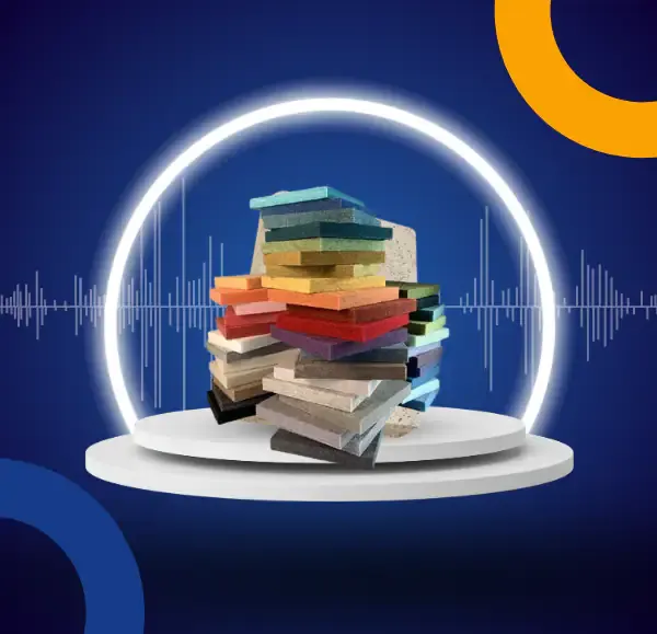 Renkli keçe duvar paneli, modern açık ofis iç mekânı