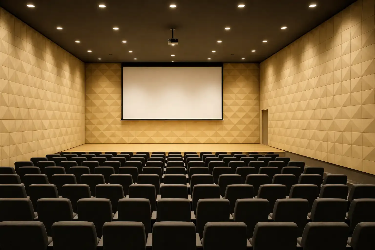 Konferans salonunda duvar ses emici panel uygulaması